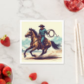 カウボーイウエスタンホース誕生日 スタンダードカクテルナプキン (インサイチュ)