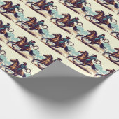 カウボーイウエスタンホース誕生日 ラッピングペーパー (角)