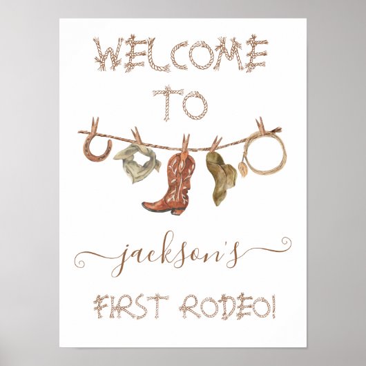 カウボーイウエスタンボーイクロセスライン1stロデオ ポスター (正面)