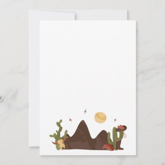 カウボーイウエスタンボーイベビーシャワー招待状 招待状 (裏面)