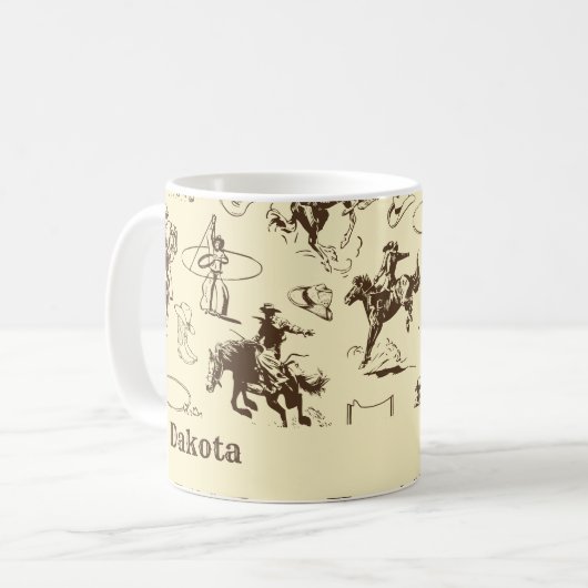 カウボーイウエスタンロデオウズホース名前をカスタムする コーヒーマグカップ (正面左)