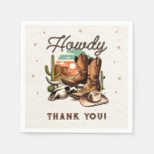 カウボーイウエスタンロデオ誕生日キッズ スタンダードカクテルナプキン (正面)