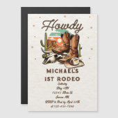 カウボーイウエスタンロデオ誕生日キッズ マグネット招待状 (正面/裏面)