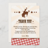 カウボーイウエスタンロデオ誕生日サンキューカード サンキューカード (正面/裏面)