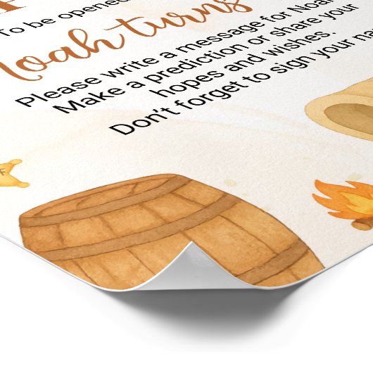 カウボーイウエスタンロデオ誕生日タイムカプセルサイン ポスター (角)