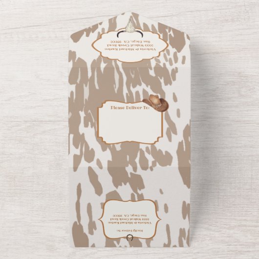 カウボーイウエスタンロデ結婚オ オールインワン招待状 (外側)