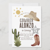カウボーイウエスタンワイルドウェスト誕生日 招待状 (正面)