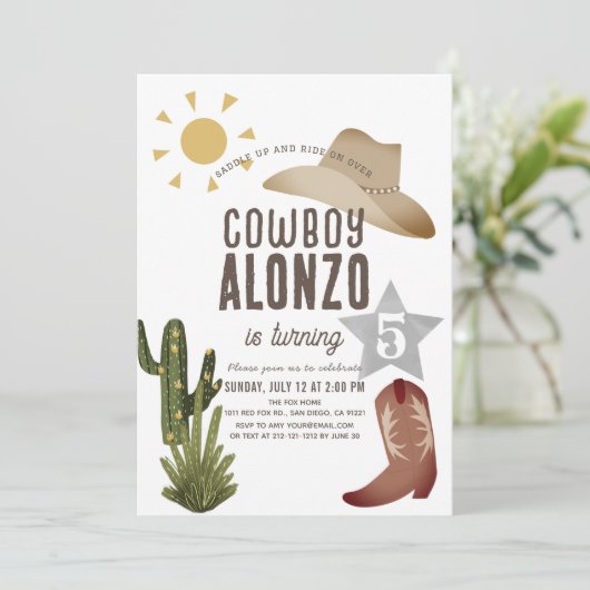 カウボーイウエスタンワイルドウェスト誕生日 招待状 (スタンド正面)
