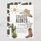 カウボーイウエスタンワイルドウェスト誕生日 招待状 (正面/裏面)