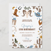 カウボーイウエスタンワイルドウエストロデオ誕生日 招待状 (正面)