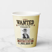 カウボーイウォッチンポスター誕生日 紙コップ (裏面)