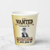 カウボーイウォッチンポスター誕生日 紙コップ (正面)