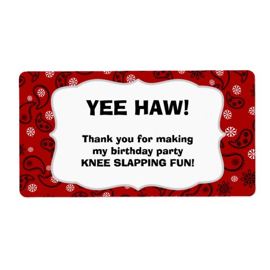 カウボーイウォーターボトルカスタマイズの好みだ！-レッド ラベル (正面)