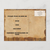 カウボーイウッドとバーワイヤー日付を保存 案内ポストカード (裏面)