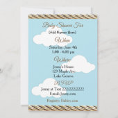 カウボーイエスニックベビーとテディベア赤ちゃんシャワー 招待状 (裏面)