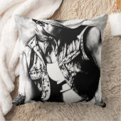 カウボーイエレガントカントリーマンのファインアートスケッチ クッション (ブランケット)