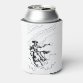 カウボーイオンホースイラストレーション 缶クーラー (缶裏面)