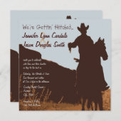 カウボーイオンホースカントリーウェスタン結婚式招待状 招待状 (正面/裏面)