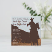 カウボーイオンホースカントリーウェスタン結婚式招待状 招待状 (スタンド正面)