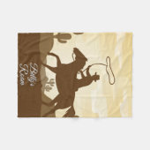 カウボーイオンホースロデオローピンパーソナライズされた フリースブランケット (正面(横))