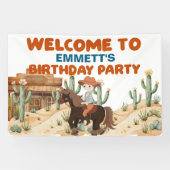 カウボーイオンホース誕生日パーティーへようこそ 横断幕 (横)
