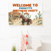 カウボーイオンホース誕生日パーティーへようこそ 横断幕 (インサイチュ)