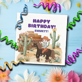 カウボーイオンホース誕生日パーティー スタンダードカクテルナプキン