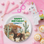 カウボーイオンホース誕生日パーティー ペーパープレート (パーティー)