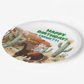 カウボーイオンホース誕生日パーティー ペーパープレート (アングル)