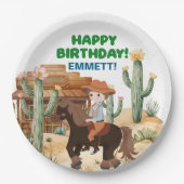 カウボーイオンホース誕生日パーティー ペーパープレート (正面)