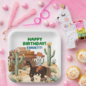 カウボーイオンホース誕生日パーティー ペーパープレート (パーティー)