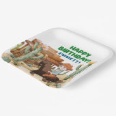 カウボーイオンホース誕生日パーティー ペーパープレート (傾斜あり)