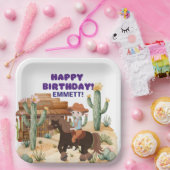 カウボーイオンホース誕生日パーティー ペーパープレート (パーティー)