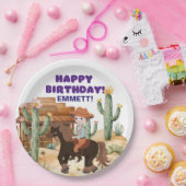 カウボーイオンホース誕生日パーティー ペーパープレート (パーティー)