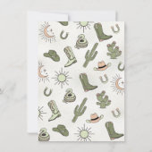 カウボーイカクテルボトルベビーシャワー 招待状 (裏面)