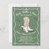 カウボーイカクテルボトルベビーシャワー 招待状 (正面)