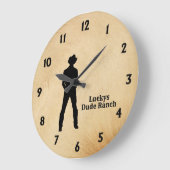 カウボーイカスタム文字 ラージ壁時計 (傾斜)