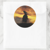 カウボーイカッコいいローピングステッカー ラウンドシール (バッグ)