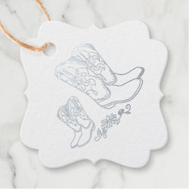 カウボーイカントリーウェスタンテーマブルーベビーシャワー フェイバータグ