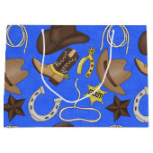 カウボーイカントリーウェスタンパターンラージ抱き枕 ラージペーパーバッグ (正面)