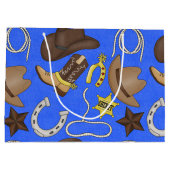 カウボーイカントリーウェスタンパターンラージ抱き枕 ラージペーパーバッグ (裏面)