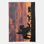 カウボーイカントリーウェスタンワイルドホース キッチンタオル (縦)