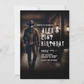 カウボーイカントリーウエスタンサロン誕生日パーティー 招待状 (正面)