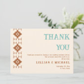 カウボーイカントリーウエスタンデザートテラコッタ結婚ズ サンキューカード (スタンド正面)