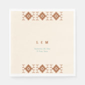 カウボーイカントリーウエスタンデザートテラコッタ結婚ズ スタンダードランチョンナプキン (正面)