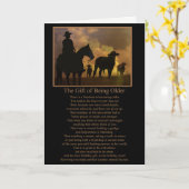 カウボーイカントリーウエスタン誕生日が年を取る カード (黄色い花)