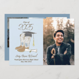 カウボーイカントリー写真卒業発表 招待状