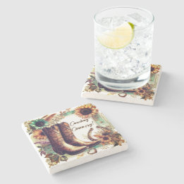 カウボーイカントリー素朴ウェスタン ストーンコースター