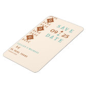 カウボーイカントリー西シックな結婚式の日付を保存 マグネット (左側)