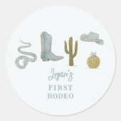 カウボーイカントリー1stバースデーパーティーのお気に入り ラウンドシール (正面)